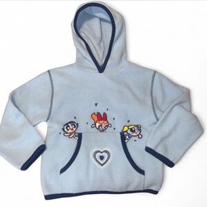 Power puff girls Cartoon Network Light Blue Hoodie fleece Nickelodeon size 6